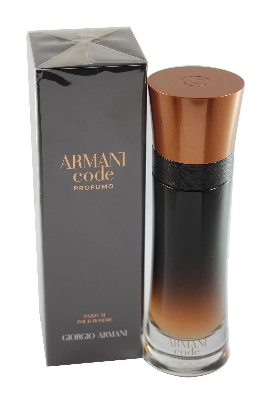 Armani Code perfume bottle and packaging on a white background