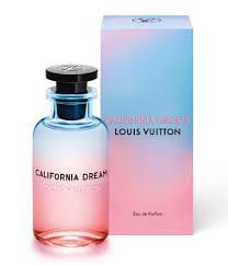 Louis Vuitton 'California Dream' perfume bottle and packaging on a white background